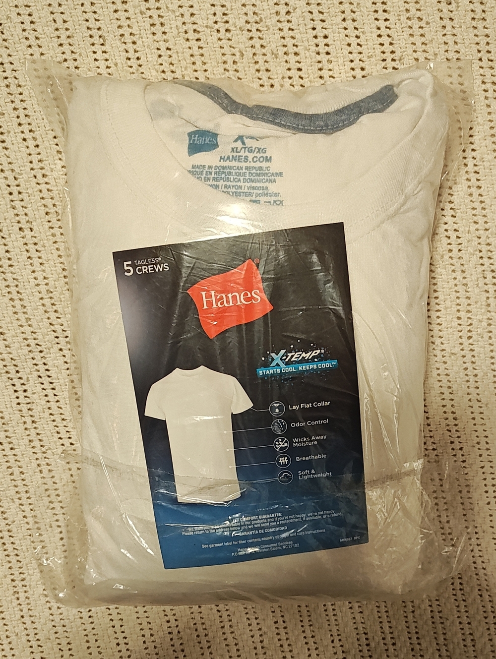 Hanes X-Temp Tagless Mens T Shirts 5-Pack